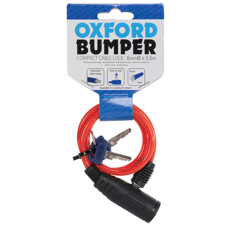 Oxford Bumper Cable Lock - 600mm x 6mm +2 x Keys