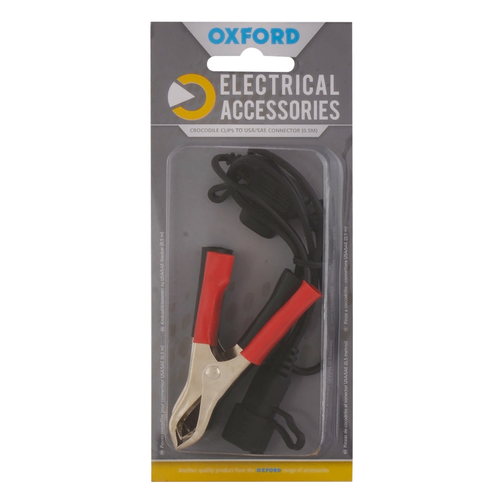 Oxford EL104 Crocodile Clips to USA/SAE Connector (0.5M)