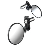 Oxford Fold-Away Motorcycle Bar End Mirrors - Black Set