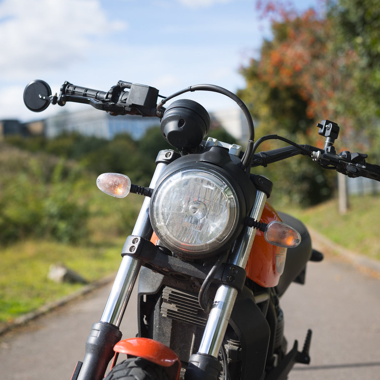 Oxford Fold-Away Motorcycle Bar End Mirrors - Black Set