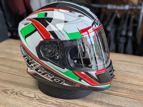 Nitro NRS-01 Camber Full Face DVS Helmet - White Red Green - Large (Used-Very Good)