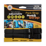 Rok Luggage Straps Adjustable Stretch 310 - 1060 x 16mm Black/Black - Twin Pack