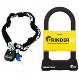 Oxford Grinder D Lock Monster Chain Lock and Ground Anchor Bundle