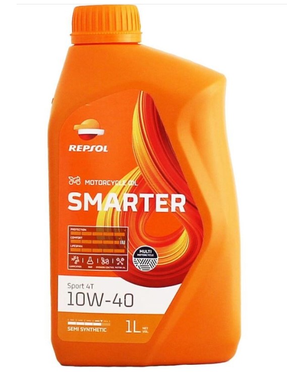 Repsol Smarter Sport Semi Synthetic 4T 4 Stroke 10W-40 Motorcycle Engine Oil