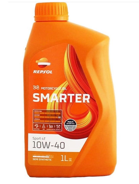 Repsol Smarter Sport Semi Synthetic 4T 4 Stroke 10W-40 Motorcycle Engine Oil