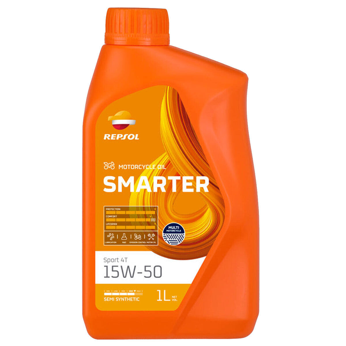 Repsol Smarter Sport Semi Synthetic 4T 4 Stroke 15W-50 Motorcycle Engine Oil
