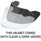 SMK Stellar Full Face Motorcycle Helmet + Free Dark Visor