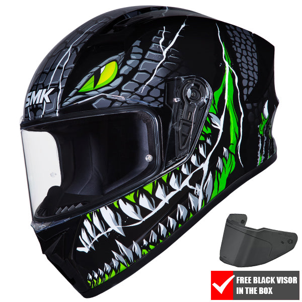 SMK Stellar Full Face Motorcycle Helmet + Free Dark Visor