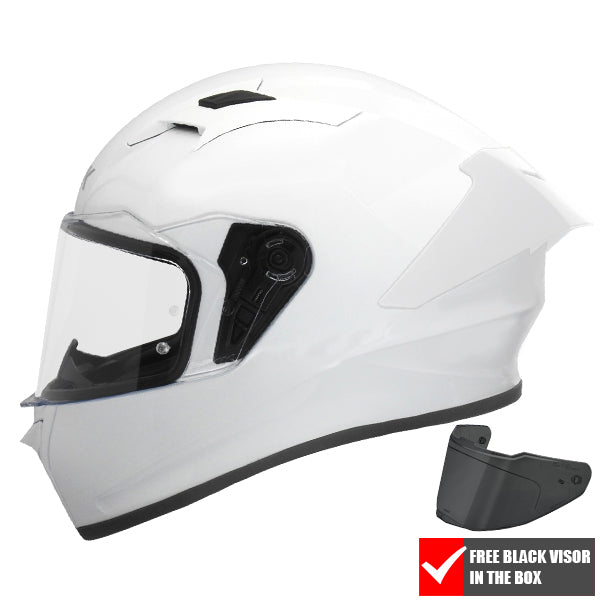 SMK Stellar Full Face Motorcycle Helmet + Free Dark Visor