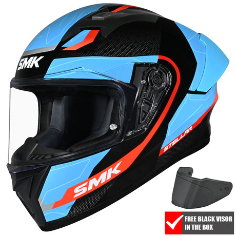 SMK Stellar Sport Full Face Helmet + Free Dark Visor
