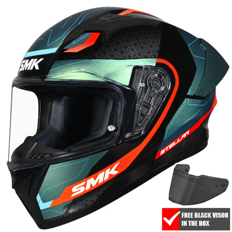 SMK Stellar Sport Full Face Helmet + Free Dark Visor