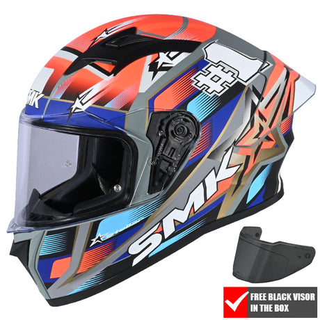 SMK Stellar Sport Full Face Helmet + Free Dark Visor