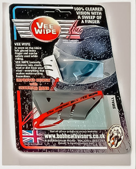 Bob Heath Vee Wipe Motorcycle Helmet Visor Rain Finger Wipe