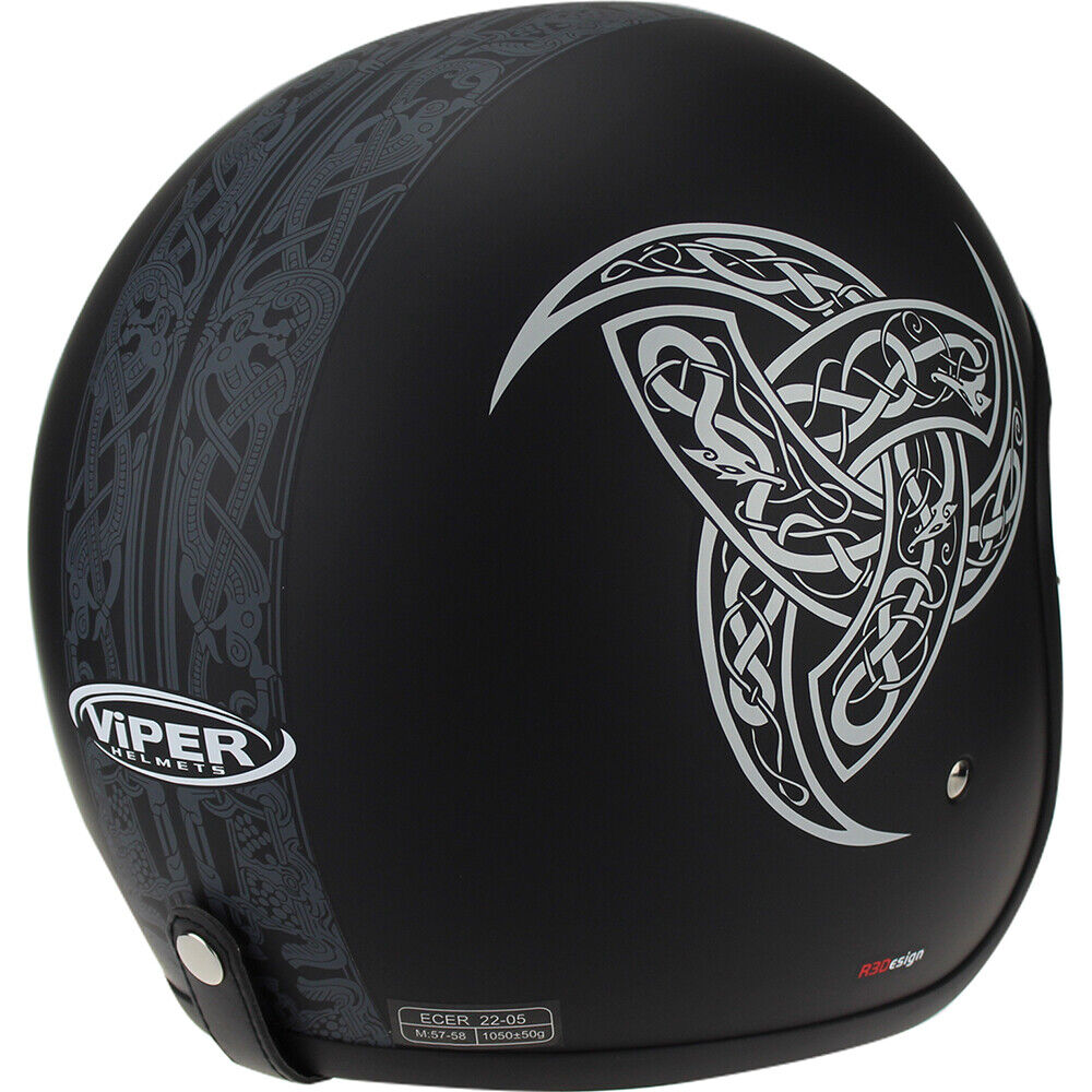 Viper RS-V06 Jorvik Open Face Jet Retro Scooter Motorcycle Helmet - Medium