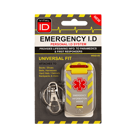 VITAL ID ICE Emergency ID Tag for Motorcycle Helmet or Clothing PPE and Accessories
