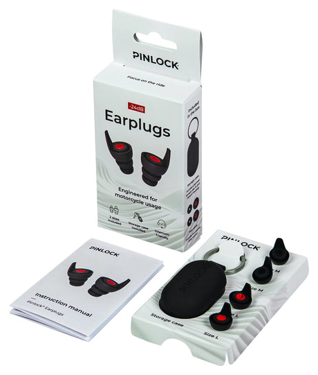 Pinlock Premium Motorcycle Ear Plugs Twin Pack - 1 Medium Pair & 1 Large Pair -24dB SNR
