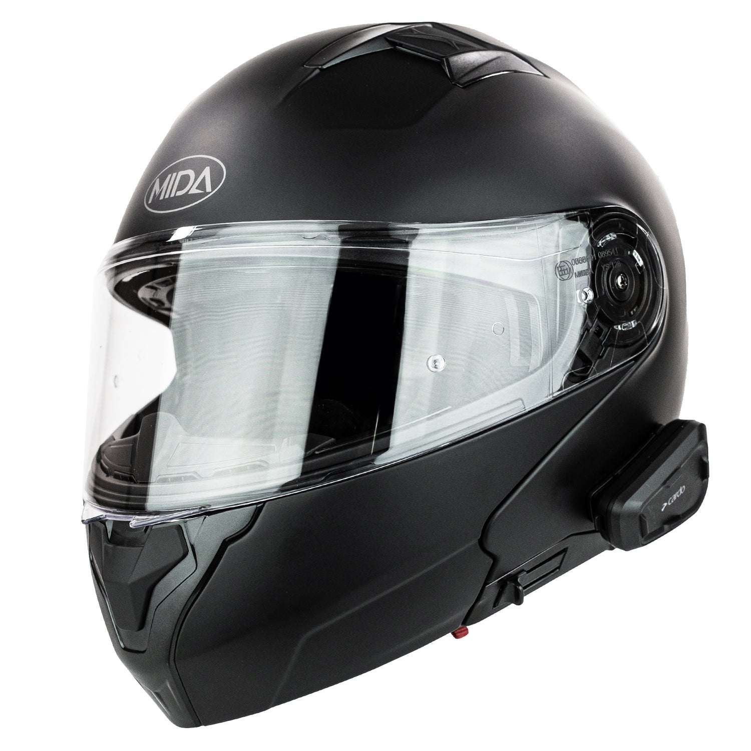 bluetooth motorcycle helmet uk MIDA MV-5 Flip Front Helmet + Fitted Cardo Bluetooth Intercom System – MSG Bike Gear
