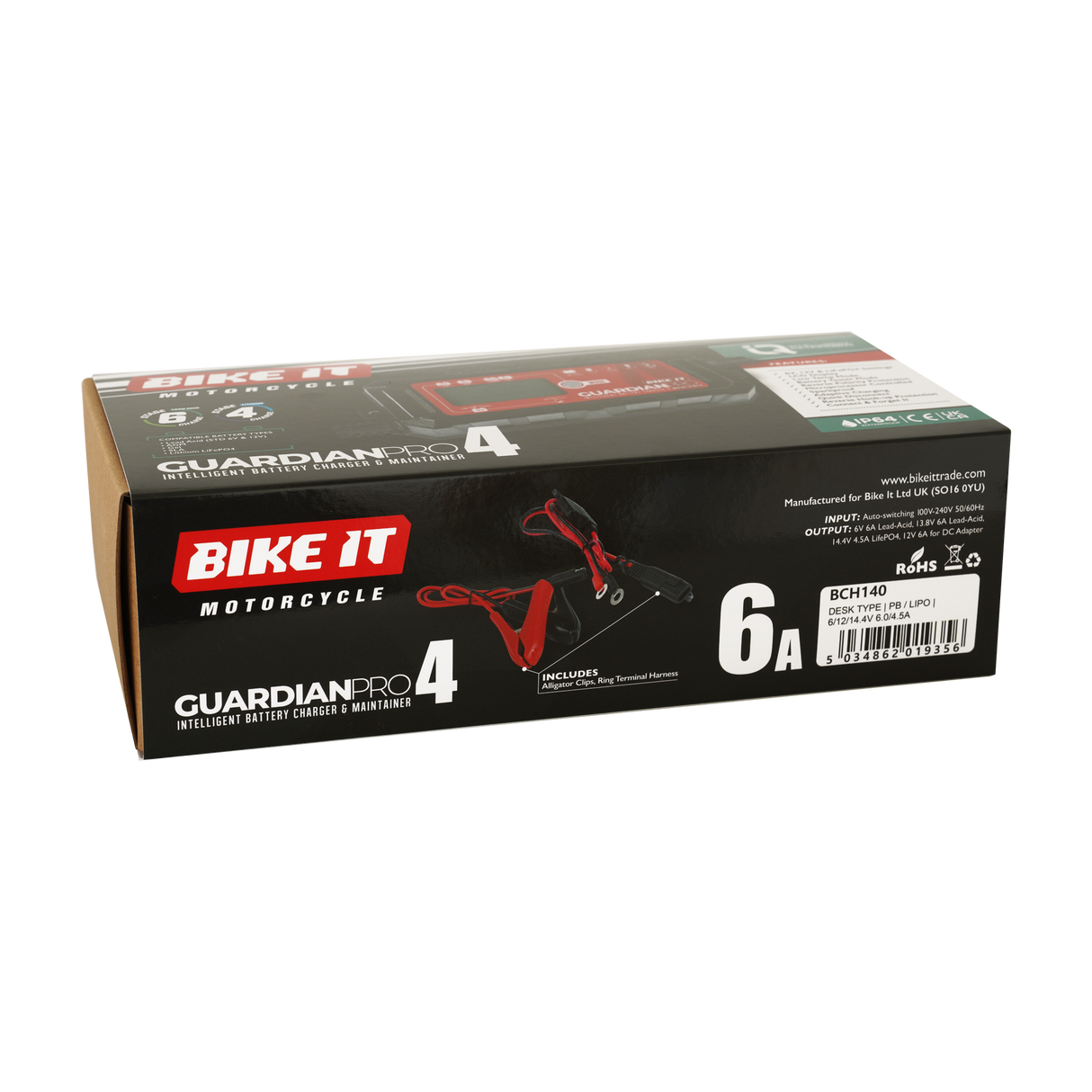 Bike It Guardian Pro 4 Intelligent Battery Charger and Maintainer 6/12/14.4V 6A