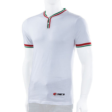 Sidi Official Casuals Regal Button Collar 100% Cotton Motorcycle T-shirt - White