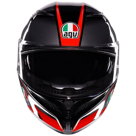 AGV K3 E2206 Full Face Motorcycle Helmet - Striga Black, Grey, Red
