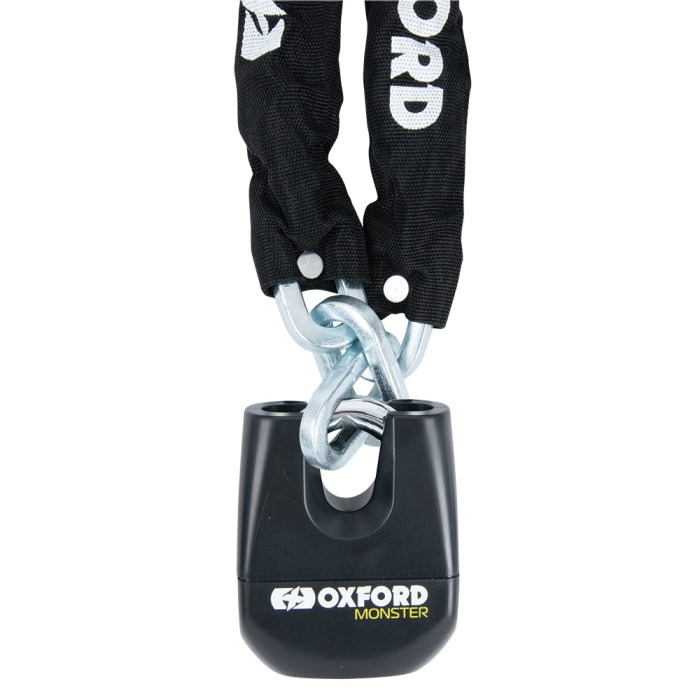 Oxford Security Combo Kit Monster Chain 1.5m and Oxford TaskForce Ground Anchor Sold Secure Gold Bundle