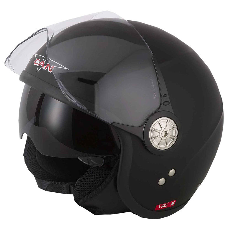 Vcan V582 Open Face Helmet - Matt Black