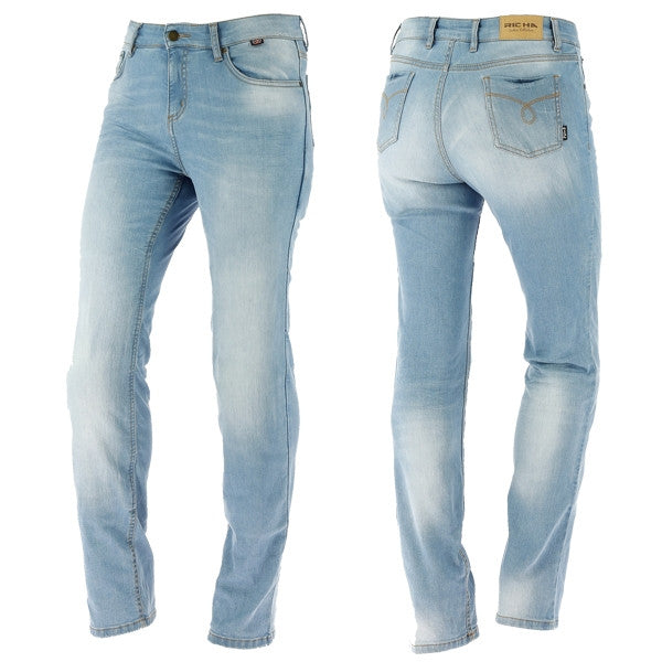Richa Nora Ladies Aramid Motorcycle Jeans + Knee Armour SW Blue - Richa -  - MSG BIKE GEAR - 1
