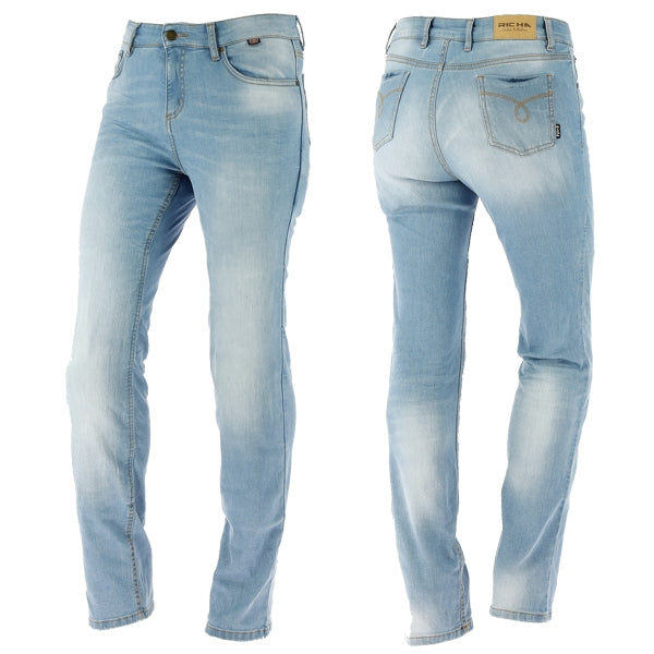 Richa Nora Ladies Aramid Motorcycle Jeans + Knee Armour SW Blue