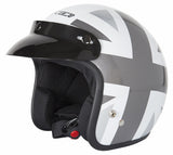 SPADA OPEN FACE NINETY2 BRIT WHITE/SILVER MOTORCYCLE SPORTS HELMET - Spada -  - MSG BIKE GEAR