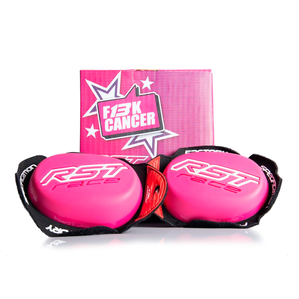 RST 1943 "F13K CANCER" Knee Sliders - Pink