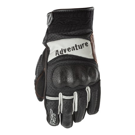 RST Adventure CE Approved Leather Gloves - Black/Silver