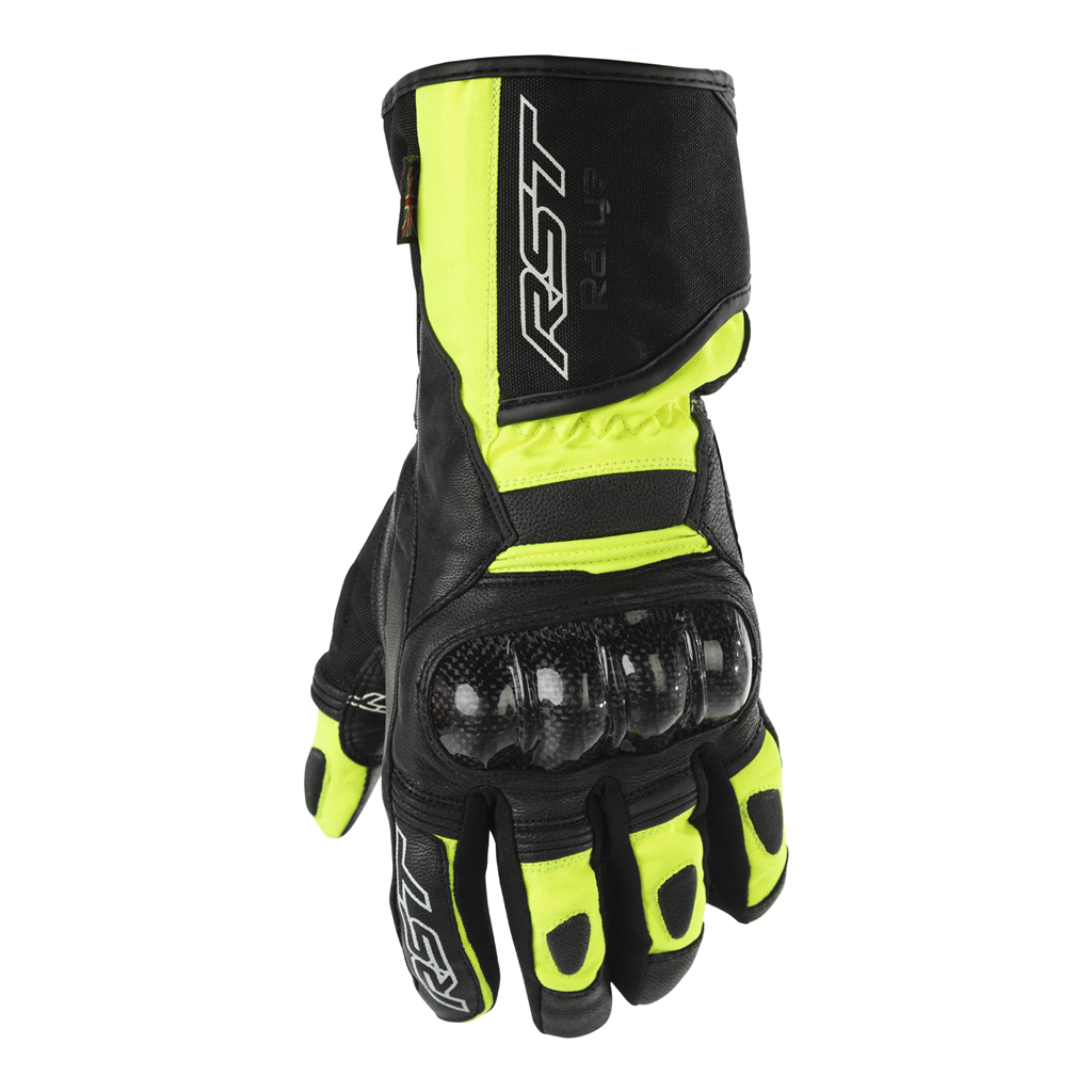 RST Rallye CE Waterproof Gloves - Black / Flo Yellow