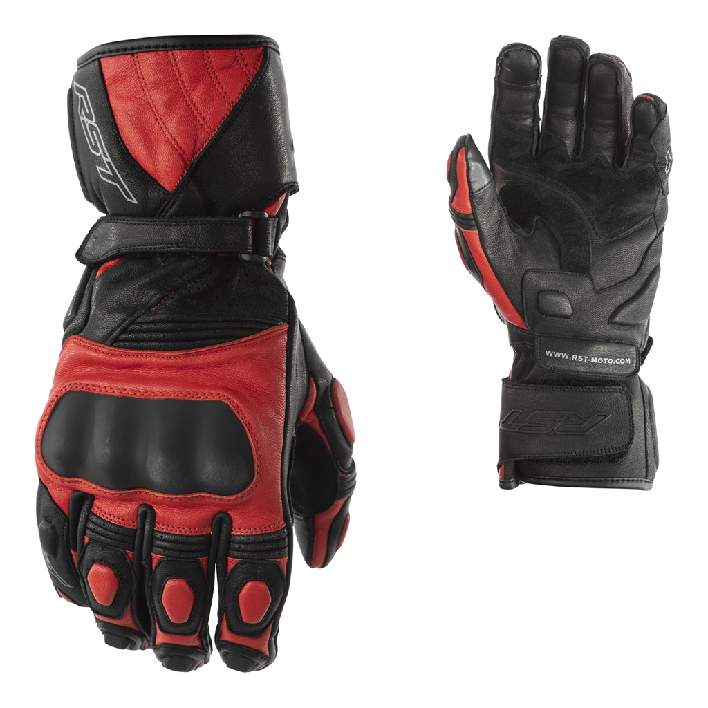 RST GT CE Approved Leather Gloves - Red