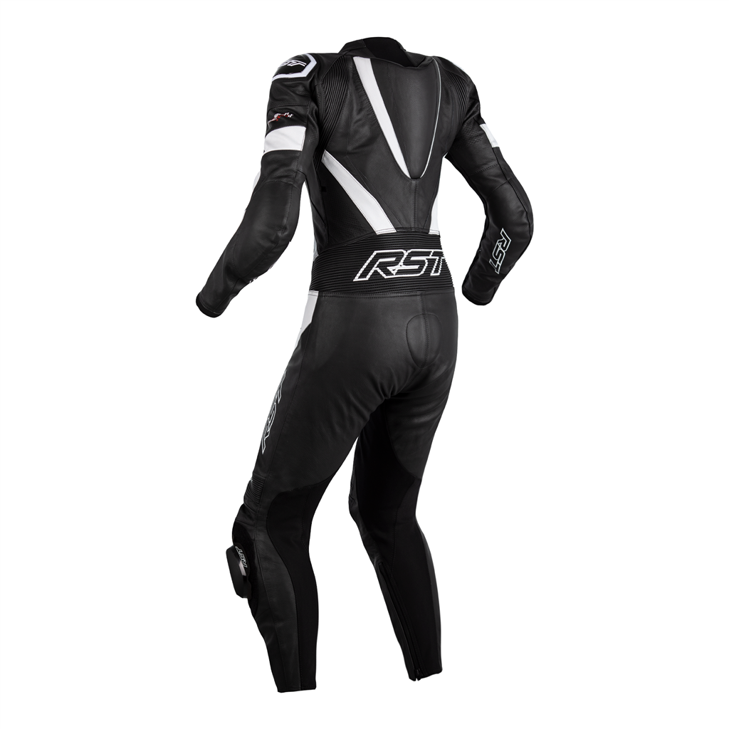 RST TracTech Evo 4 CE Ladies Leather Suit - Black / Black / White