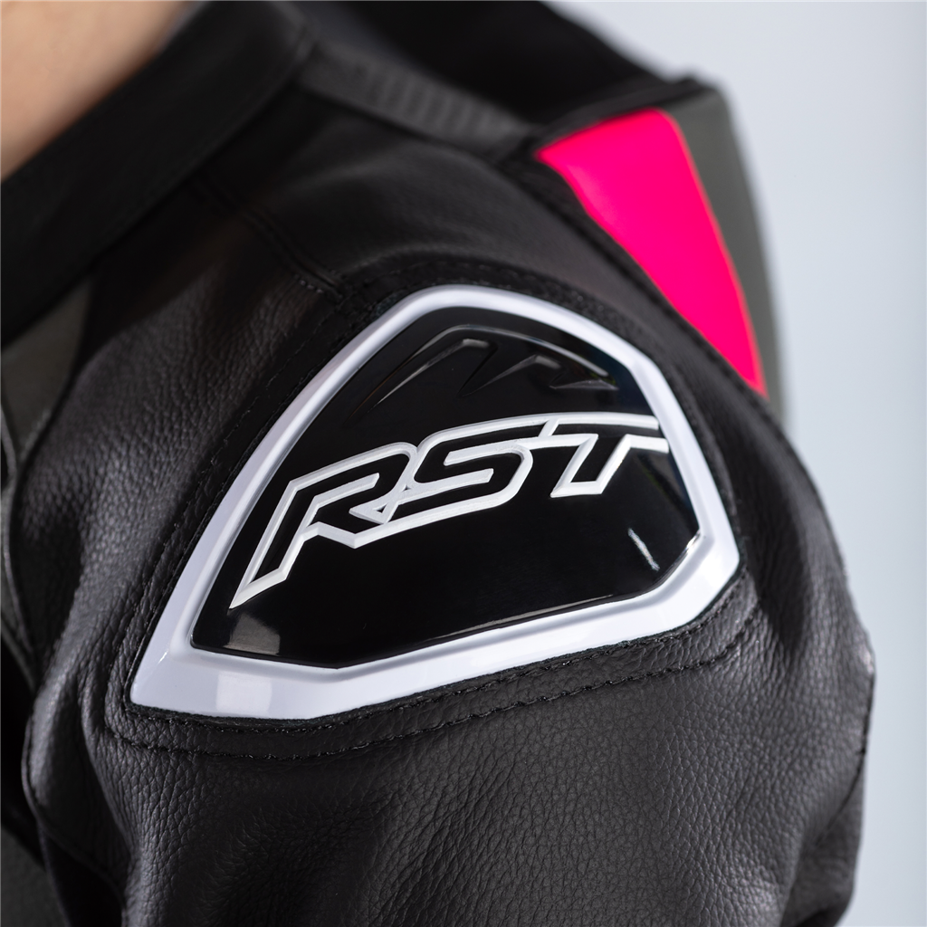 RST TracTech Evo 4 CE Ladies Leather Suit - Black / Grey / Pink