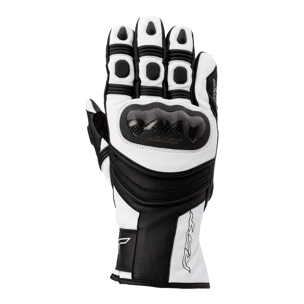 RST Sport Mid CE Leather Waterproof Gloves - Black / White