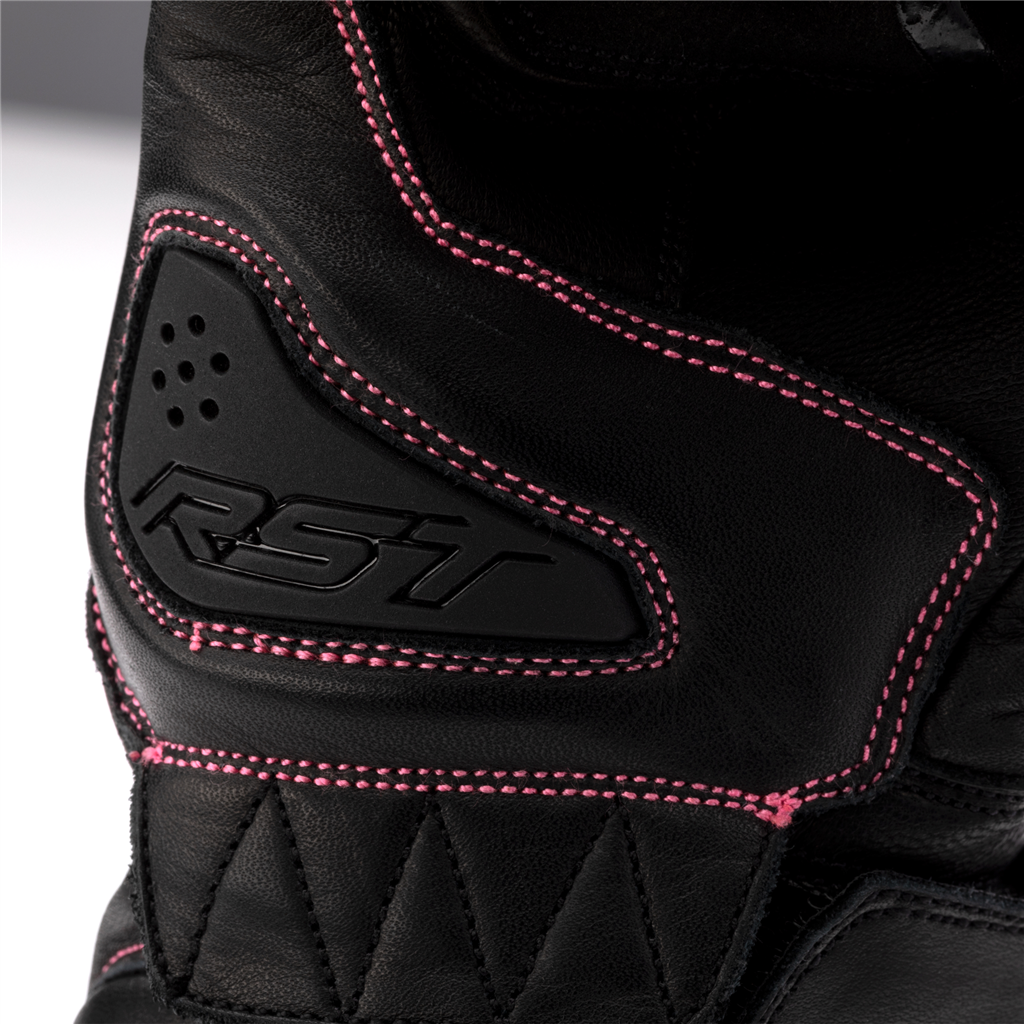 RST S1 CE Sport Ladies Leather Glove - Black / Neon Pink