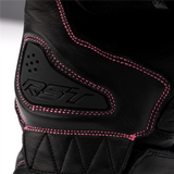 RST S1 CE Sport Ladies Leather Glove - Black / Neon Pink