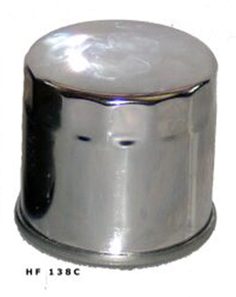 HIFLO HF138C CHROME OIL FILTER - Hiflo -  - MSG BIKE GEAR