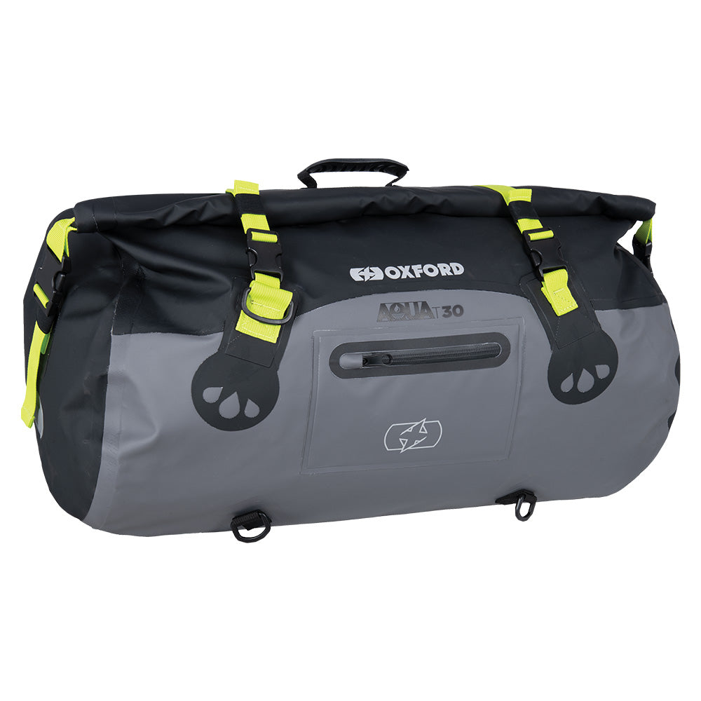 Oxford Aqua T30 Waterproof Roll Bag - Black / Grey / Fluo