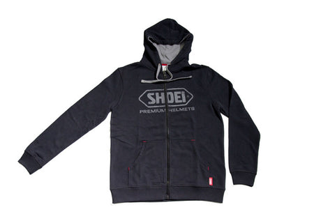 Shoei Motorcycle Helmets Logo Zip Up Hooded Jacket Hoodie - Black - Shoei -  - MSG BIKE GEAR