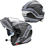 Viper RSV-171 Flip Front Helmet Fitted with Blinc Bluetooth System - Zone Matt Grey