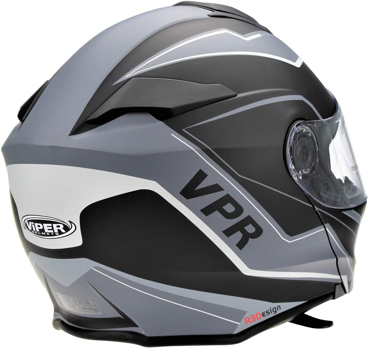 Viper RSV-171 Flip Front Helmet Fitted with Blinc Bluetooth System - Zone Matt Grey