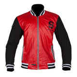 Spada Campus Leather Textile Varsity Style Motorcycle Jacket - Red/Black - Spada -  - MSG BIKE GEAR - 1