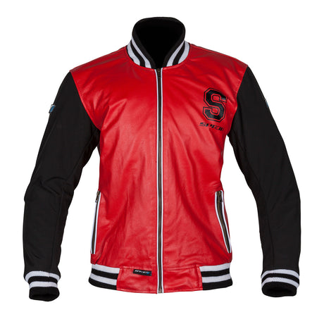 Spada Campus Leather Textile Varsity Style Motorcycle Jacket - Red/Black - Spada -  - MSG BIKE GEAR - 1