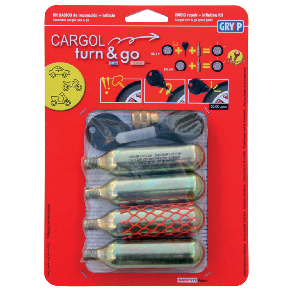 Cargol Turn & Go Emergency Motorcycle Motorbike Tyre Punture Repair Kit