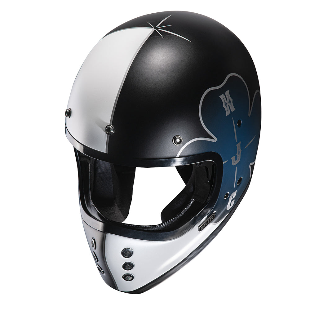 HJC V60 Ofera MC2SF Blue Fiberglass ECE 22.06 Off Road Full Face Helmet