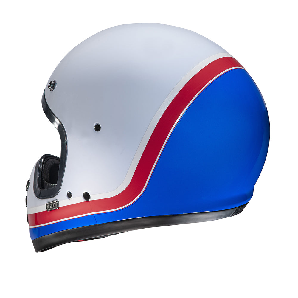 HJC V60 Scoby MC21 White Red Blue Fiberglass ECE 22.06 Off Road Full Face Helmet