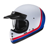 HJC V60 Scoby MC21 White Red Blue Fiberglass ECE 22.06 Off Road Full Face Helmet