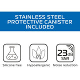 Oxford FilterBuds Reusable Earplugs Silicone Free Includes handy carry-case